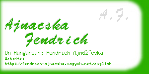 ajnacska fendrich business card